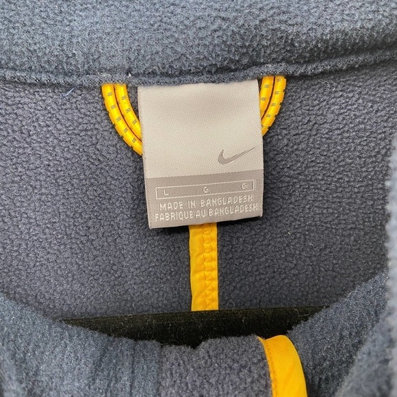 NIKE Vintage Men's Gray Navy Blue Fleece Full Zip Jacket Size Large - Picture 4 of 5
